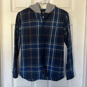 NWT New Blue Boys Vans Heavy Hooded Flannel - Size M